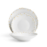 Haas Mojave Dinnerware Set of 3 - White + Gold
