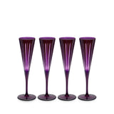 Prism Champagne Flutes - Purple (Set of 4)