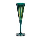 Prism Champagne Flutes - Green (Set of 4)