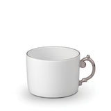 Platinum Aegean Tea Cup - Sculpted Wave Motif Design with a Nod to Greco-Roman Treasures of the Ancient World