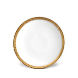 Gold Corde Soup Plate - Nod to Old-World Silk Cords - Sculptural and Timeless with Hand-Painted Porcelain - Classic Craftsmanship