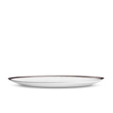 Large Corde Oval Platter in Platinum - Nod to Old-World Silk Cords - Sculptural and Timeless with Hand-Painted Porcelain - Classic Craftsmanship
