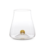 Oro Wine Glass in Gold - Timeless Piece Featuring Signature Orb Wrapped in Crackled Gold Leaf