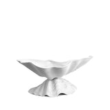 Neptune Bowl - Large. White porcelain shell-shaped bowl floating on a base.