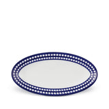 Small Perlée Oval Platter in Bleu - Timeless and Sophisticated Dinnerware Crafted from Limoges Porcelain and Infused with Detailed Craftsmanship