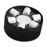 Soie Tressée Espresso Cup and Saucer in Platinum - Classic Yet Modern Design Made of Limoges Porcelain