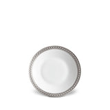 Soie Tressée Sauce Dish and Spoon Rest in Platinum - Classic Yet Modern Design Made of Limoges Porcelain