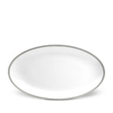 Large Soie Tressée Oval Platter in Platinum - Classic Yet Modern Design Made of Limoges Porcelain Creates a Contemporary Look on an Ancient Shape