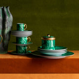Malachite Canape Plates (Set of 4)