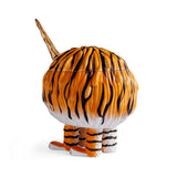 Orange and Black Haas Gold Horn Tiger Vessel - Exclusive Vessel Hand-Painted with Attention to Detail - Mystical Sculpture