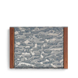 Fortuny Rectangular Tray - Camo Isole Faded Blue + Silvery Gold