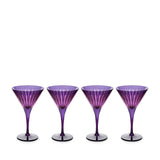 Prism Martini Glasses - Purple( (Set of 4)