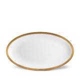 Large Corde Oval Platter in Gold - Nod to Old-World Silk Cords - Sculptural and Timeless with Hand-Painted Porcelain - Classic Craftsmanship