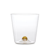 Oro Double Old Fashioned Glass in Gold - Timeless Piece Featuring Signature Orb Wrapped in Crackled Gold Leaf