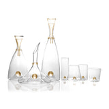 Oro Water Glass in Gold - Timeless Piece Featuring Signature Orb Wrapped in Crackled Gold Leaf