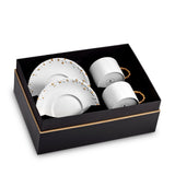 Set of Two Haas Mojave Tea Cup + Saucer in Gold Features Bold Artistry - Reminiscent of the Mojave Desert