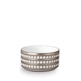 Small Perlée Deep Bowl in Platinum - Timeless and Sophisticated Dinnerware Crafted from Limoges Porcelain and Infused with Detailed Craftsmanship