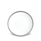 Soie Tressée Dessert Plate in Platinum - Classic Yet Modern Design Made of Limoges Porcelain Creates a Contemporary Look on an Ancient Shape