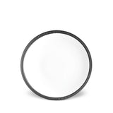 Soie Tressée Dessert Plate in Black - Classic Yet Modern Design Made of Limoges Porcelain Creates a Contemporary Look on an Ancient Shape