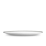 Large Soie Tressée Oval Platter in Black - Classic Yet Modern Design Made of Limoges Porcelain