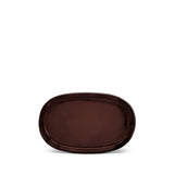 Small Terra Oval Platter in Wine by L'OBJET - Hand-Crafted from Porcelain and Glazed Meticulously - Organic Shape